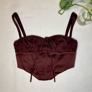 House of CB Betsy Satin Raisin Brown Corset Medium
